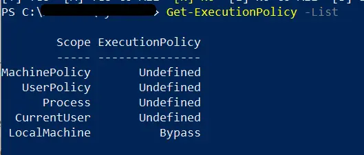 Lista ExecutionPolicy Bypass