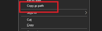 copy as path