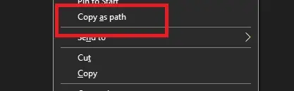 copy as path