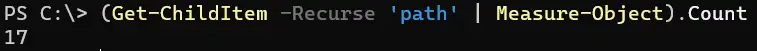 contar itens em uma pasta com powershell - saída 4
