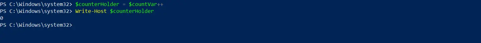 contatore in powershell - incremento post parte due