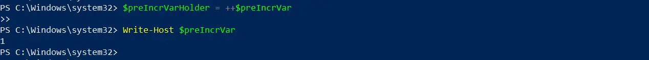 conto in powershell - incremento pre parte due