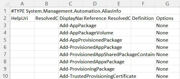 在 powershell 中创建一个 csv 文件