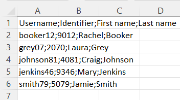 csv file display in excel