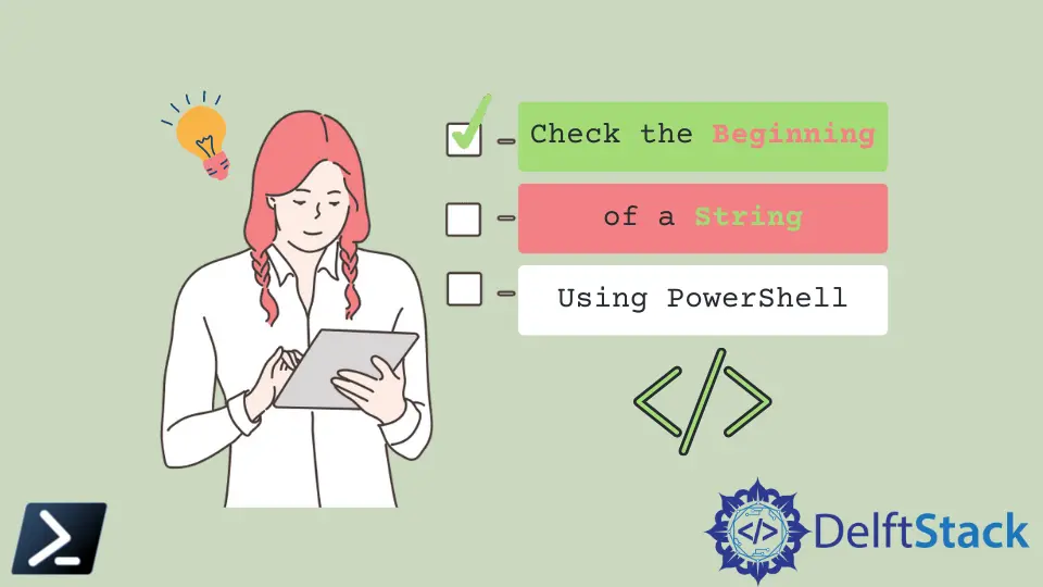 Verifique el comienzo de una cadena usando PowerShell