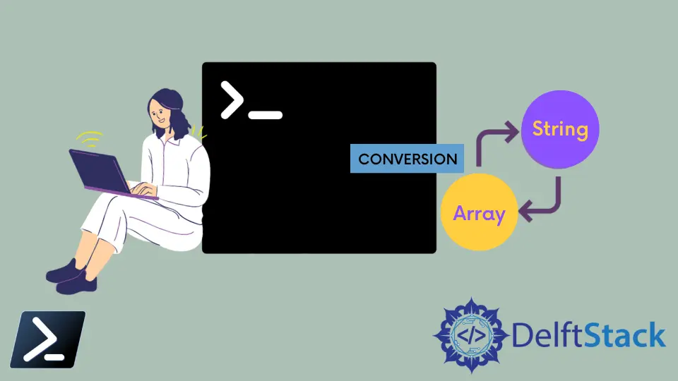 Convierta un objeto del array en una cadena en PowerShell