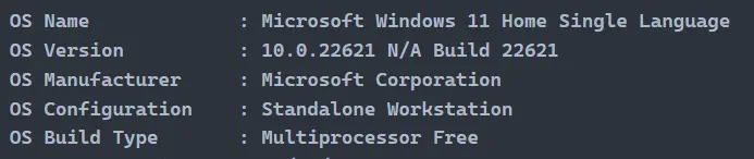 trouver la version de windows dans powershell - sortie 4
