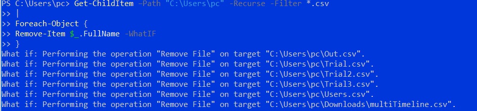 ForEach Loop to Delete CSV Files