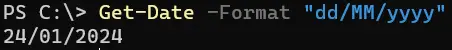 formater une date et une heure dans PowerShell - sortie 3