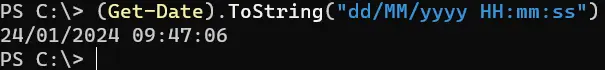 formater une date et une heure dans powershell - sortie 4