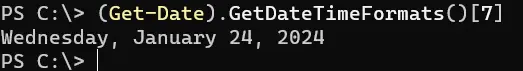 format a datetime in powershell - output 6