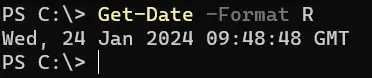 format a datetime in powershell - output 7