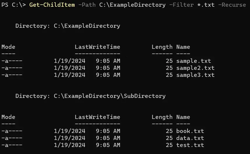 PowerShell でファイルのフルパスを取得する - 出力 1
