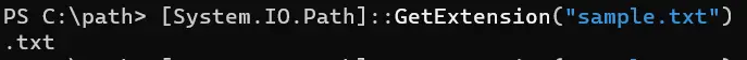 get the file extension using powershell - output 3