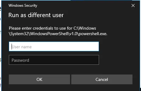 UI based solution to Run PowerShell as a different user to execute a stored script 