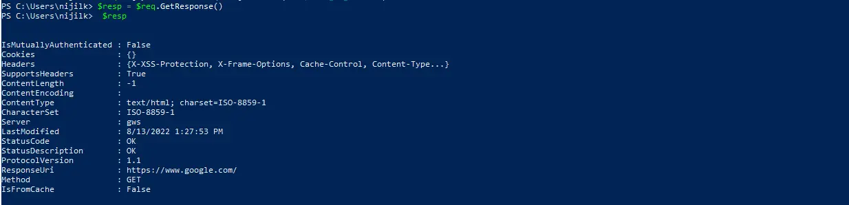 Invocar WebRequest en PowerShell 2.0 - Salida 2