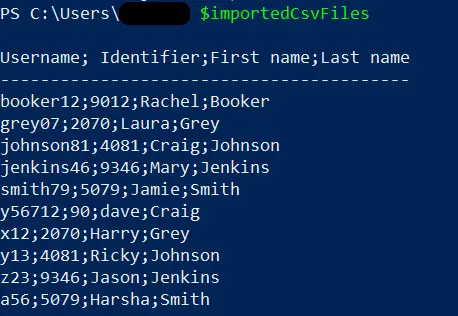 Unisci il contenuto dei file CSV in PowerShell