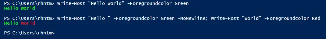 Sortie de plusieurs couleurs de premier plan avec une seule commande dans PowerShell