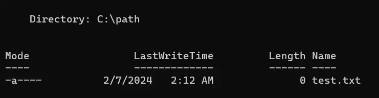 powershell criar arquivo de texto - saída 2
