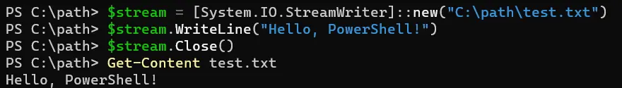 powershell criar arquivo de texto - saída 7