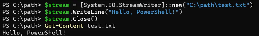 powershell create text file - output 7