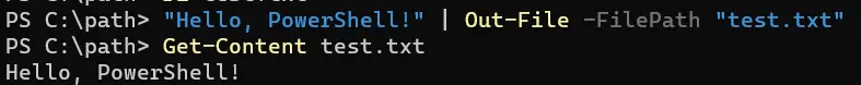 powershell criar arquivo de texto - saída 8