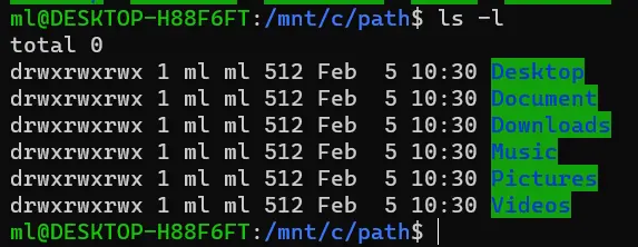 PowerShell 中与 ls 命令等效的命令 - 输出 2