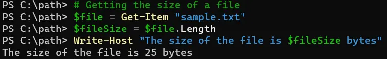 dimensione file powershell - output 1