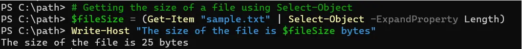 powershell get file size - output 3