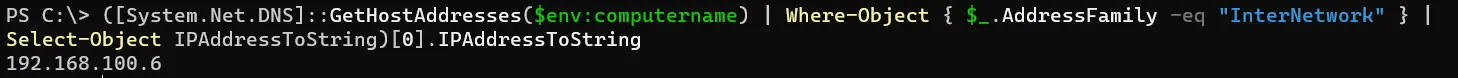 powershell ottieni indirizzo ip - output 4