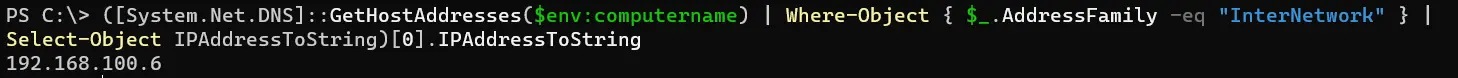 powershell get ip address - output 4