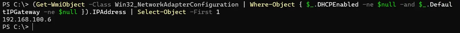 powershell ottieni indirizzo ip - output 5