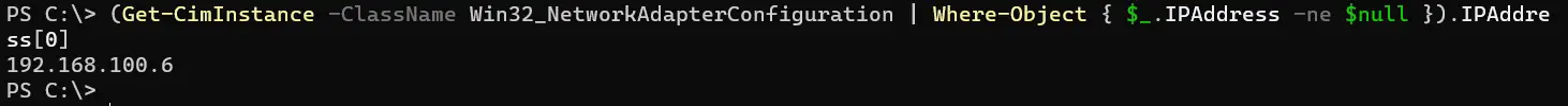 powershell get ip address - output 8