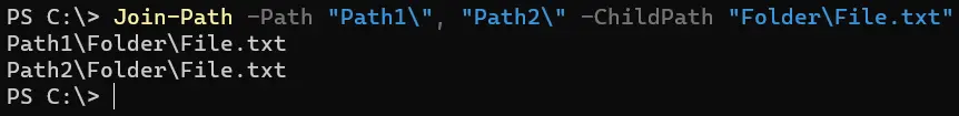 powershell 连接路径 - 输出 3