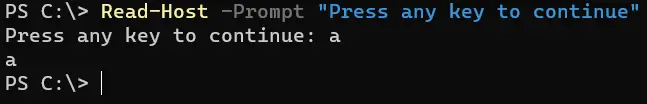 powershell premi un tasto per continuare - output 4
