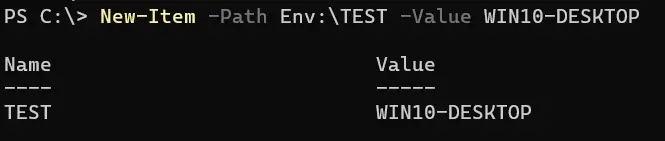 aggiorna variabili di ambiente powershell - output 1