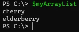 powershell remove item from array - output 4