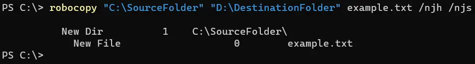 powershell robocopy - 输出 1