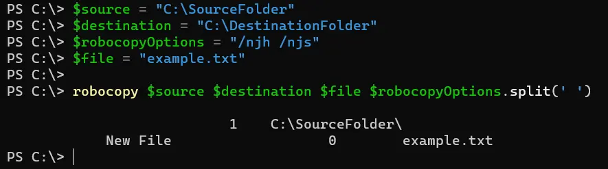 powershell robocopy - 输出 3