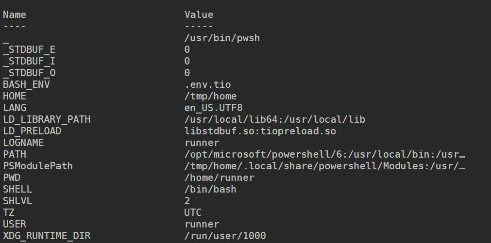 print environment variables in powershell - output 2