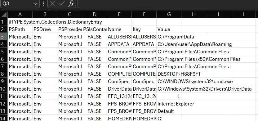 imprimir variáveis de ambiente no powershell - saída 3