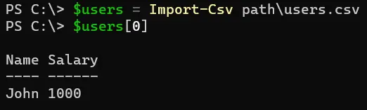 read csv files to array in powershell - output 2