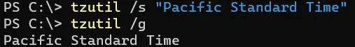 definir fuso horário usando o powershell - saída 5
