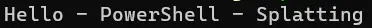 usa il simbolo @ in powershell - output 5