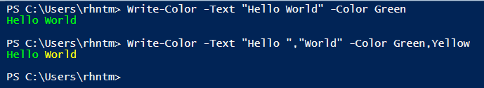 Write Color to Display Multiple Colors in the Output in PowerShell
