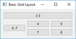 PyQt5 Span del layout della griglia