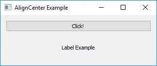 PyQt5 AlignCenter Horizontal