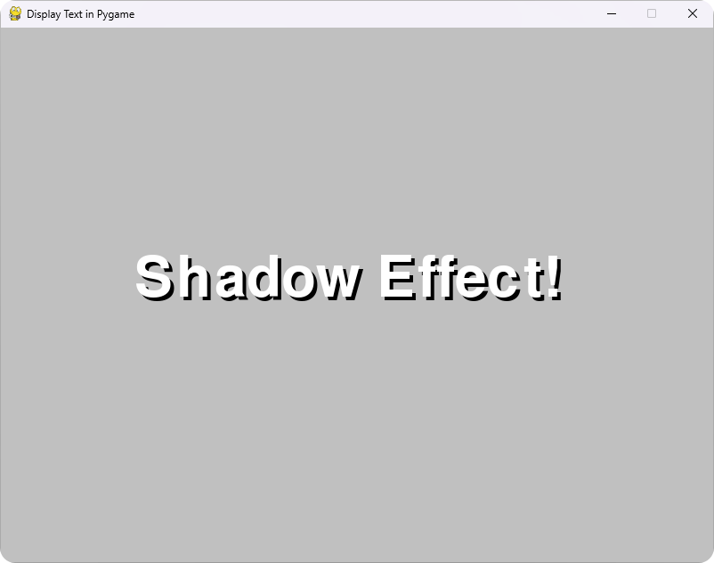 Pygame display shadowed text