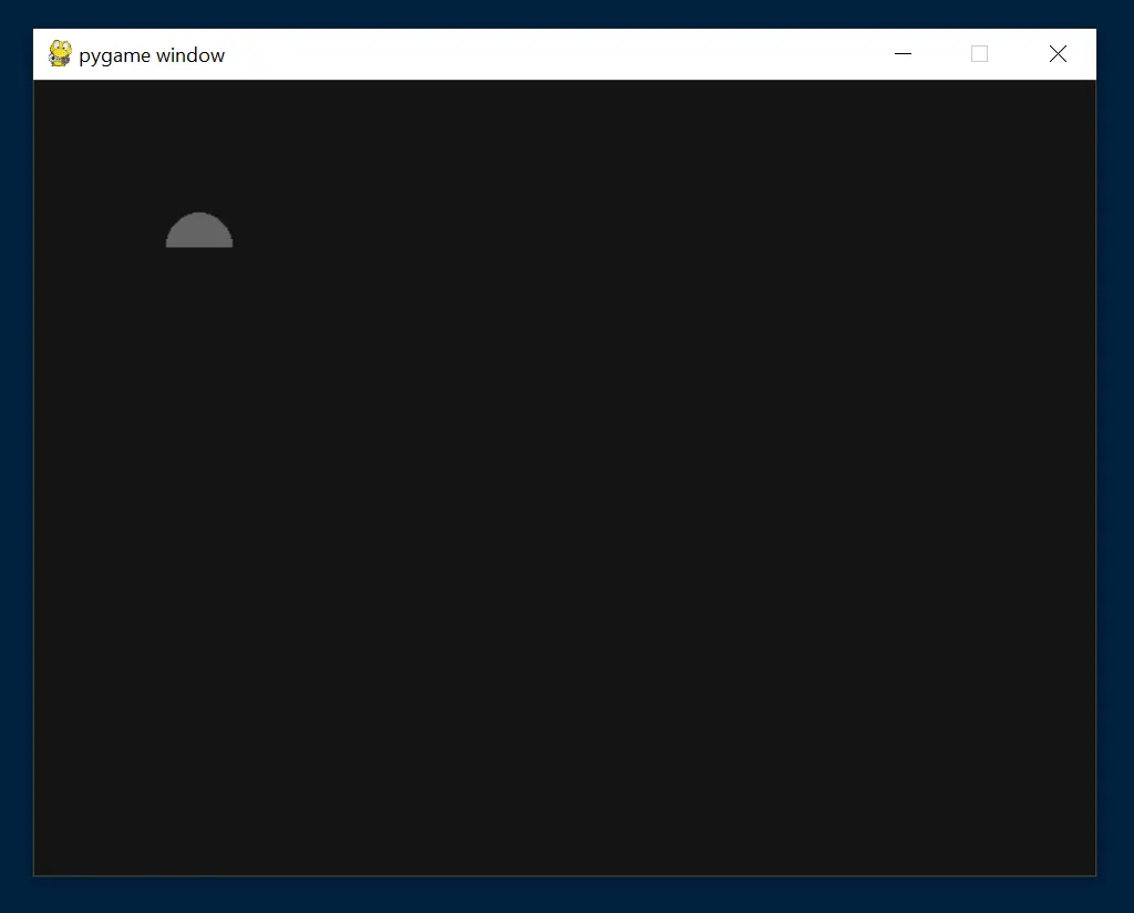 Draw a Half Circle in Pygame - Output