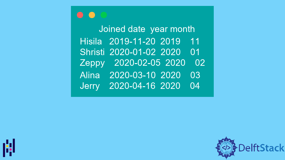 如何从 Pandas 的日期时间列中提取月份和年份